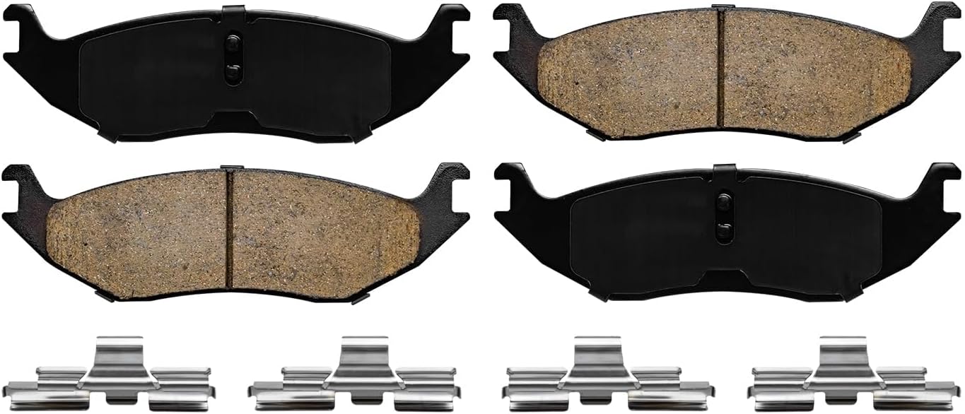 Detroit Axle - Brake Pads for 2009-2018 Dodge Ram 1500, 2007-2009 Durango Chrysler Aspen, Front and Rear Ceramic Brakes Pads Replacement