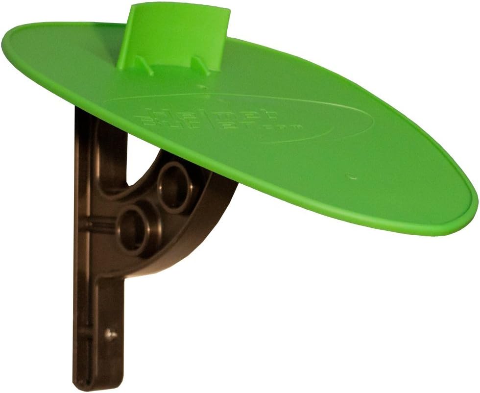 Wall Mounted Motorcycle Helmet & Gear Storage System - 64 Color Combinations - Green Top - Black Bracket