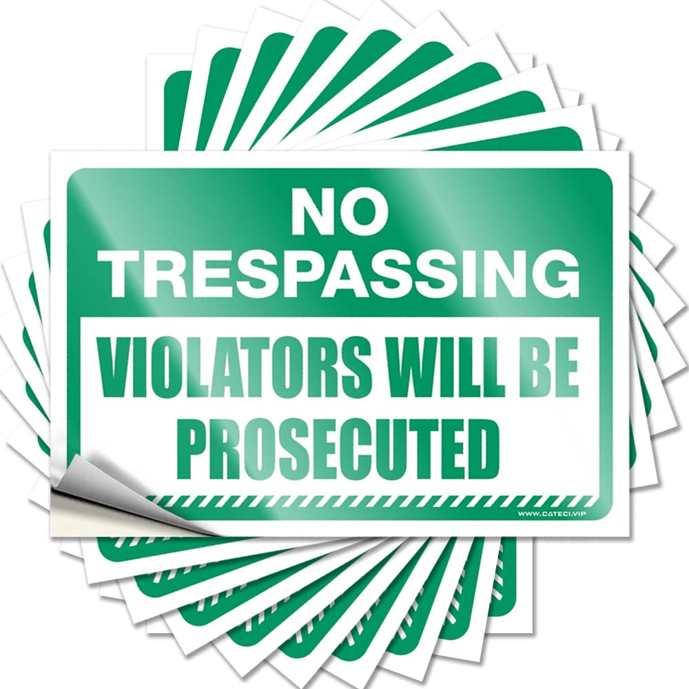 Car Stickers Funny No Trespassing Violators Will Be Prosecuted Funny Sticker 10 Pcs Decor for Man Cave Stickers for Cars(12X18CM)