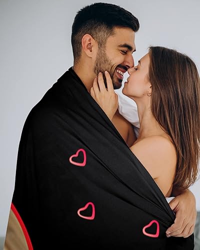 Miniatura 5 de Manta personalizada con nombre, imagen y fecha para esposa, regalos personalizados para esposa de parte del marido, manta de franela súper suave