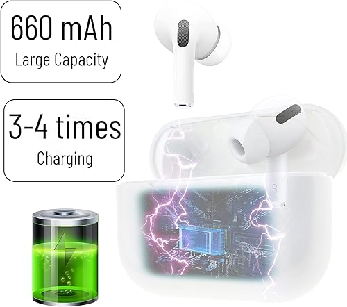 Miniatura 5 de Funda de carga inalámbrica de repuesto compatible con AirPods Pro de 1 y 2 generación, funda de carga con botón de sincronización, puerto de carga