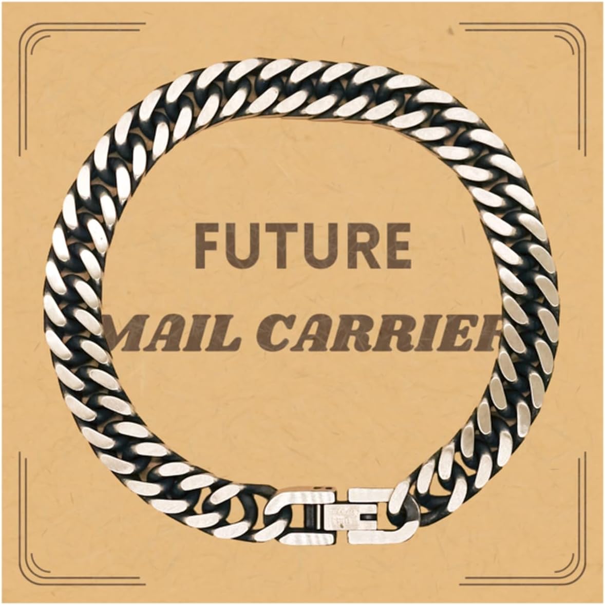 Funny Mail Carrier Gifts, Future Mail Carrier, Birthday Congratulations Graduation Unique Cuban Link Chain Bracelet For Mail Carrier, Students, Men, Women, Friends