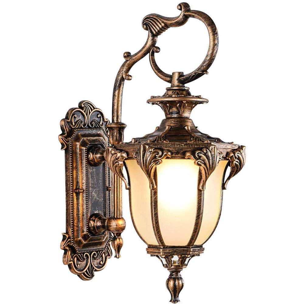 OZBMA Outdoor Wall Lamp Gooseneck Mount Light with Clear Glass Shade, Barn Farmhouse Mounted Lighting IP65 Waterproof Sconce Fixture for Hallway Stairs Gardens