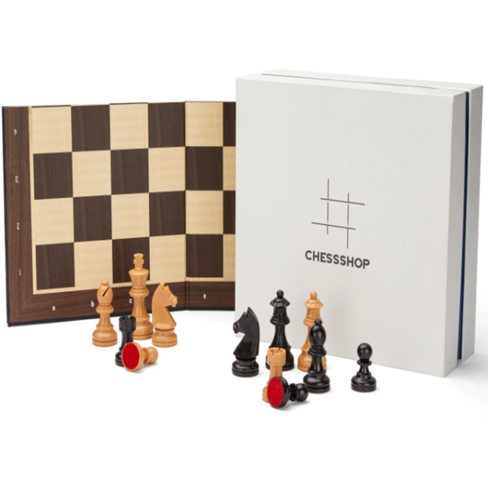 Set di scacchi in pelle arrotolabile con pezzi degli scacchi in legno | Scacchiera portatile, gioco da tavolo for il tempo libero da viaggio all'aperto(Blue)