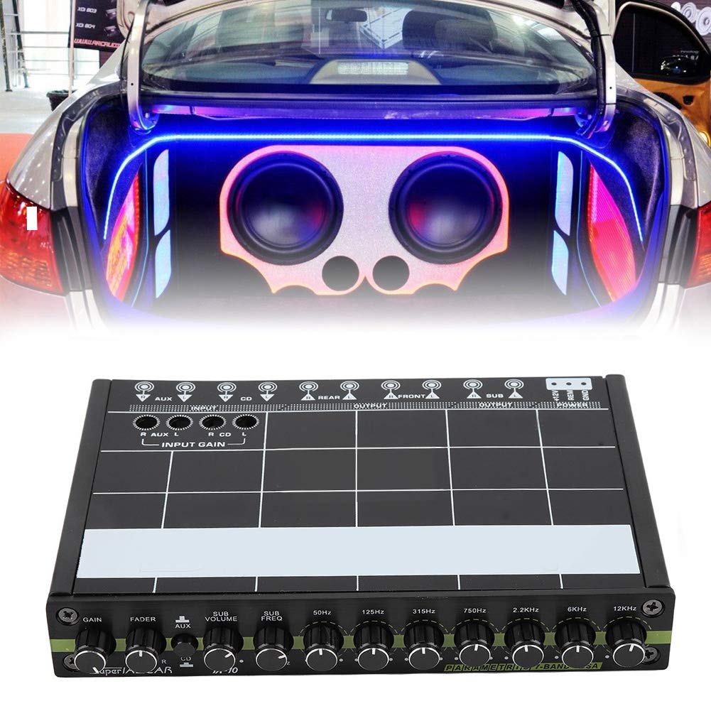 Auto Audio Egalizer de 7 Bande EQ Définir la qualité Sonore de L'automobile en Fer Noir