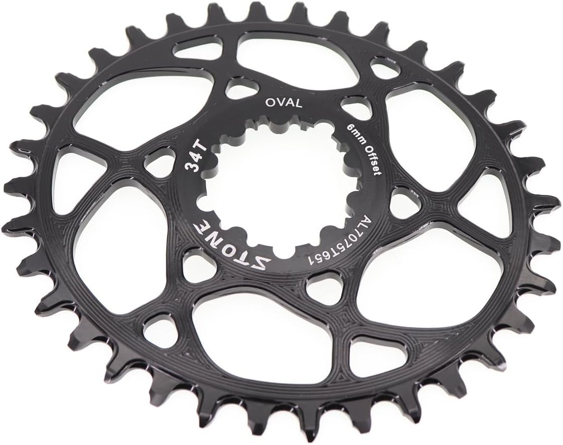 Stone Oval Chainring Direct Mount 6mm Offset for Sram GXP 9-12s 28T 30T 32T 34T 36T 38T MTB Bike (34T)
