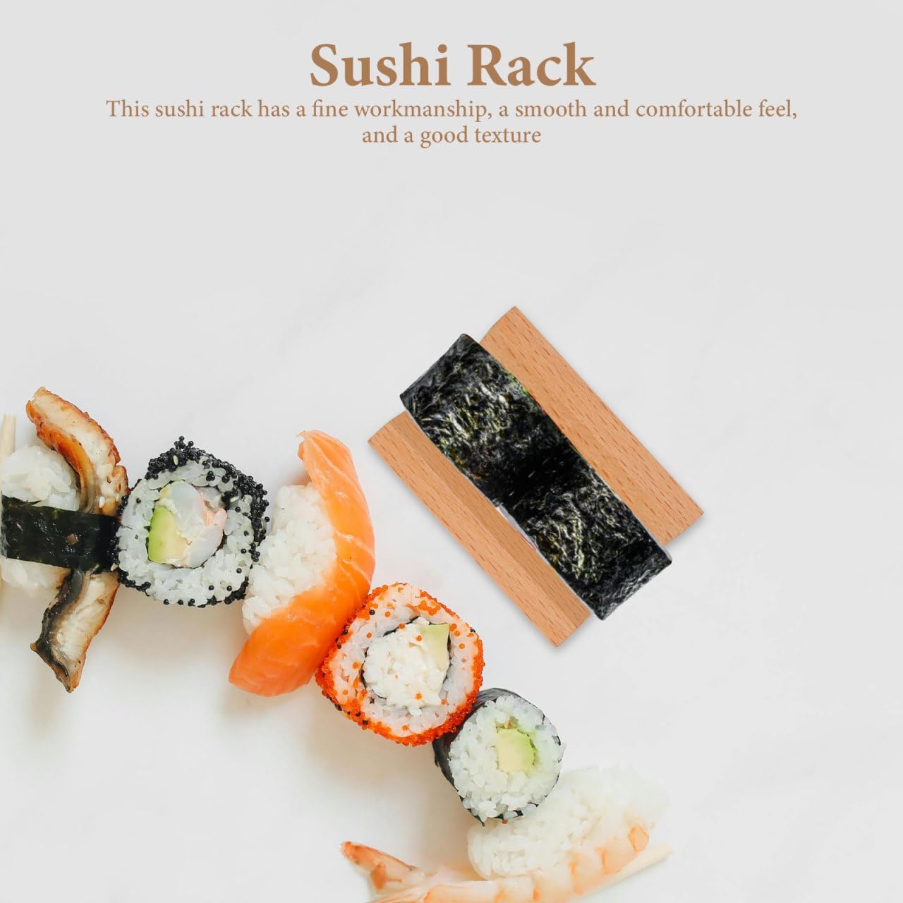 Angoily Wooden Sushi Taco Holder Stand 2.75X1.96X1.57 Inch Sushi Tray for Japanese Style Hand Roll Serving and Sashimi Plate Display