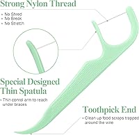 Vista 2 de 300 hilos dentales de ortodoncia para aparatos ortopédicos con dispensador de hilo dental, hilo dental para dientes de niños y adultos, hilo dental