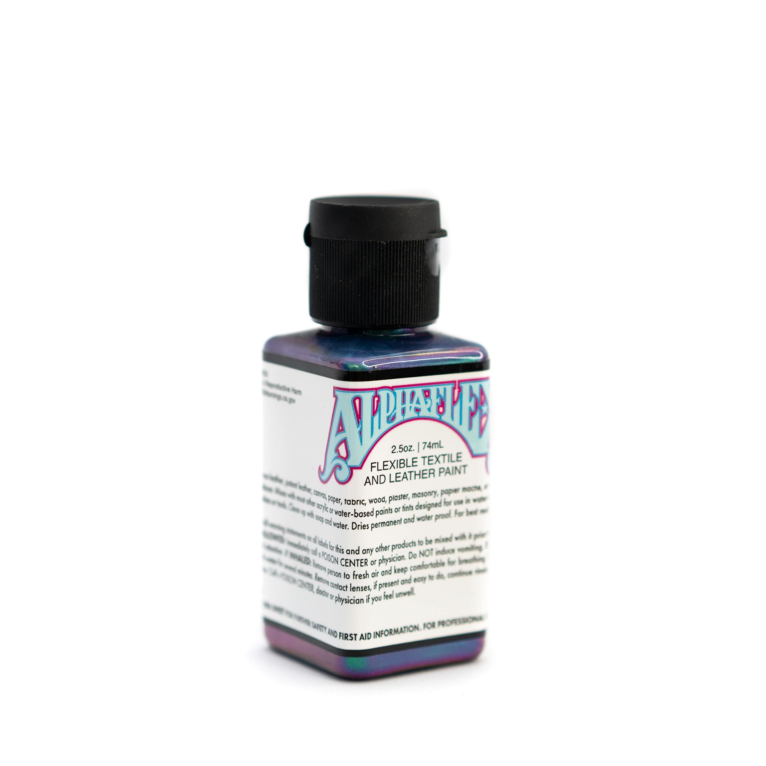 AlphaFlex, Color Changes from Purple to red to Blue depending on Your View Point! Flexible Leather and Textile Paint! (AlphaFlex Mermaid, 2.5oz/74ml)