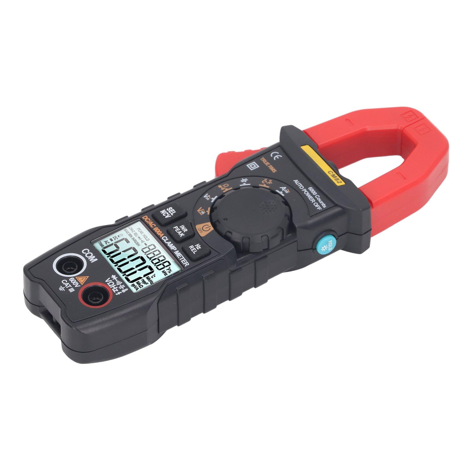 Multimetro a pinza digitale 600A AC DC Tester di capacità di tensione e temperatura ad alta precisione con rilevamento della tensione senza NCV per elettricisti Tecnici Materiale
