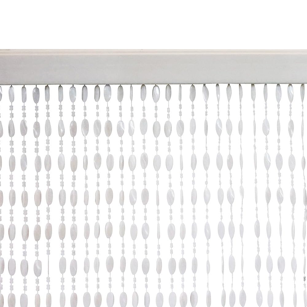 IVOL Rideau de porte anti-mouches en perles 90 x 220 cm (Noé, blanc)