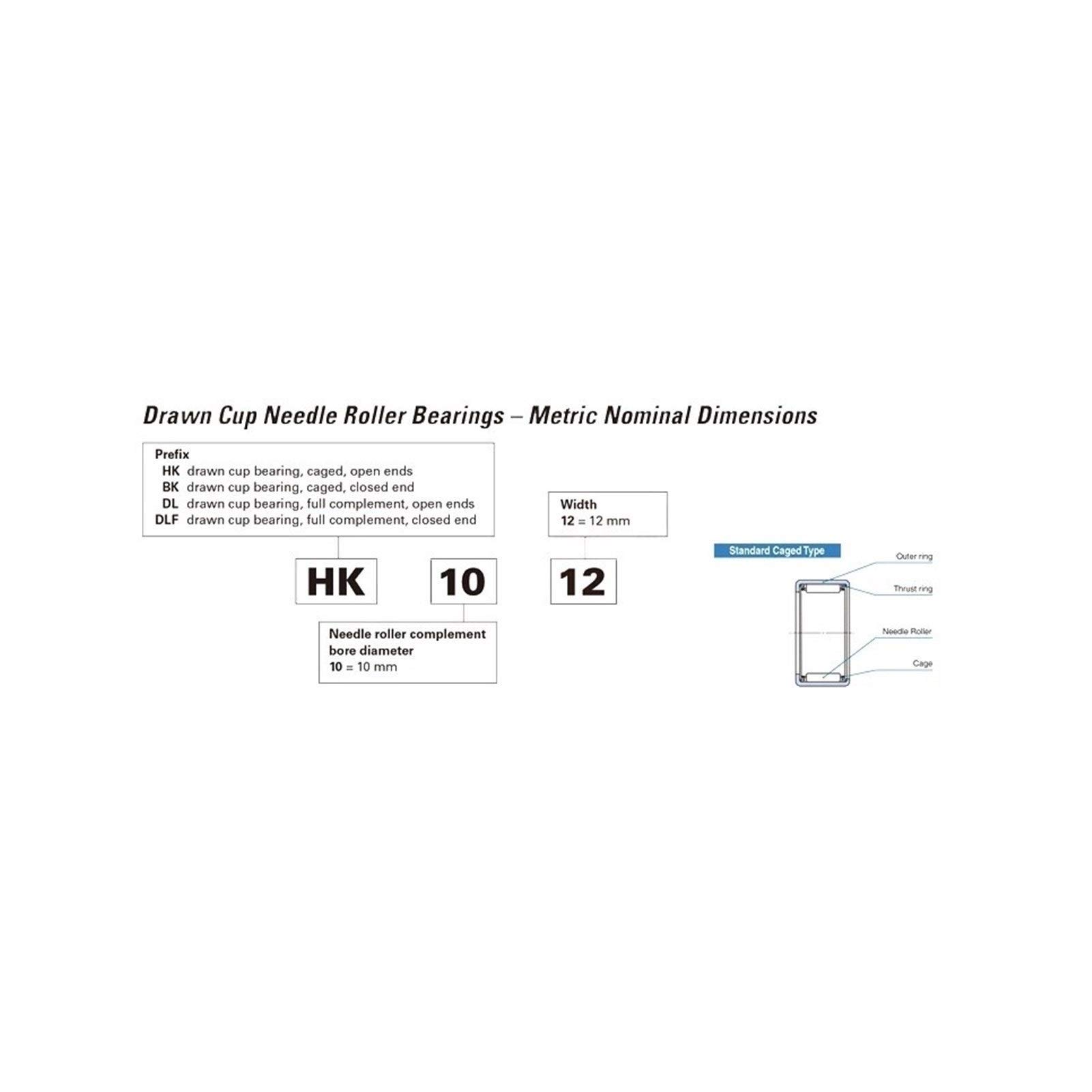 Rodamientos de Bolas Profundos Rodamientos de Agujas HK1612SS, 16x22x12mm, 2 uds., rodamiento de Agujas de Acero Inoxidable 440C, HK162212 TLA1612Z HK1612