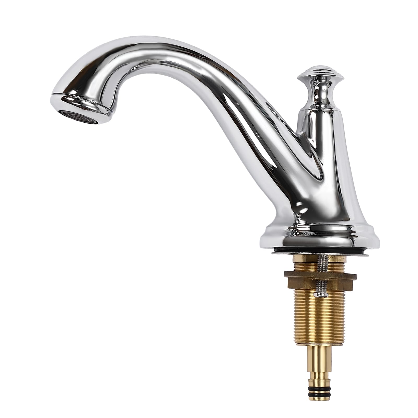 Rubinetto lavabo a 3 fori argento lavabo miscelatore con 2 maniglie, rubinetto per acqua calda e fredda