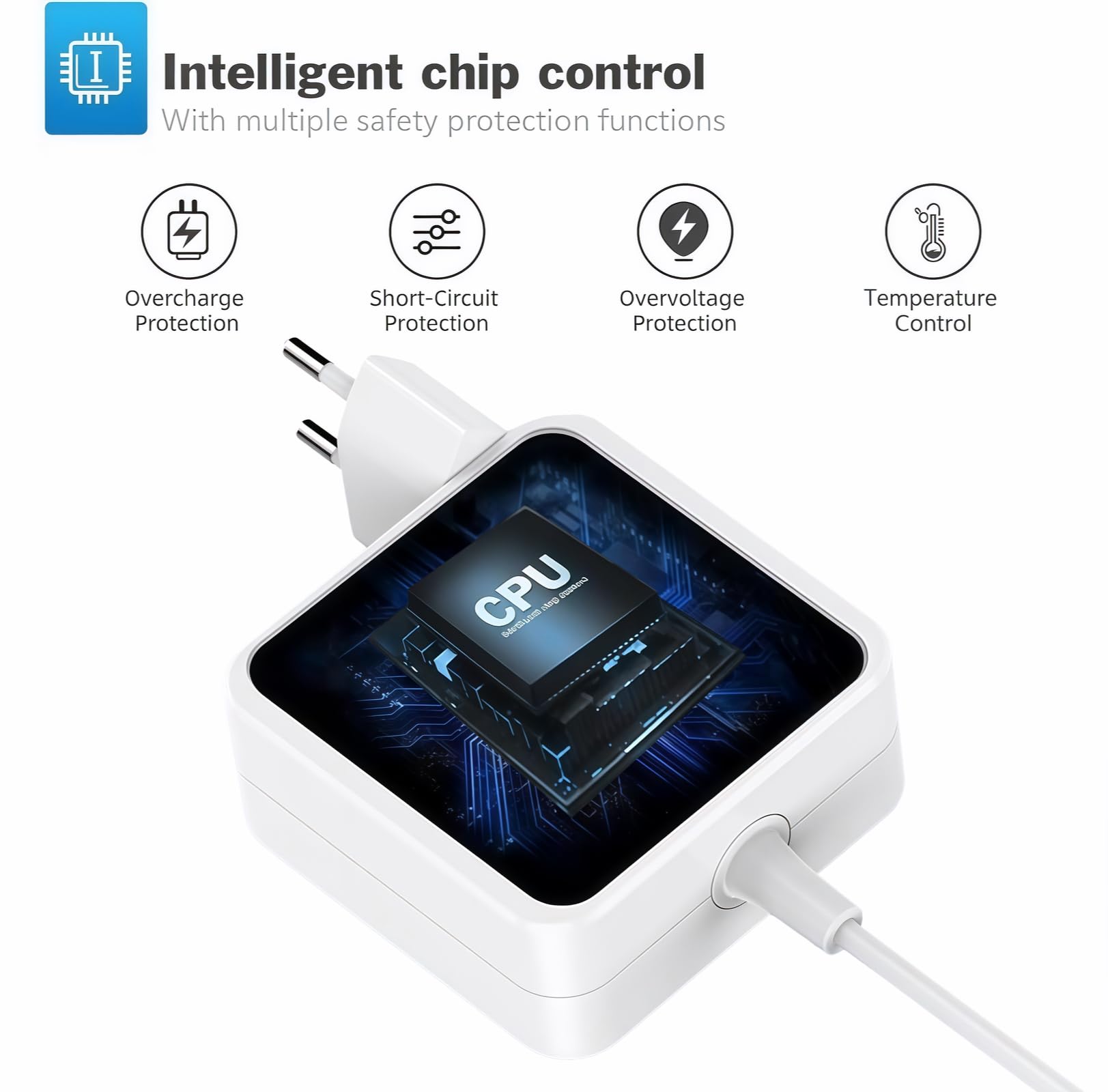 Lerobo 45W Caricatore MacBook Air, Caricabatterie Mac Book Air T-Tip Compatibile con Mac Book Air 11 pollici e 13 pollici 2012-2017, per i Modelli A1435, A1436, A1465, A1466