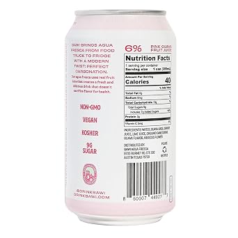 Bawi La Guayaba Sparkling Agua Fresca, Pink Guava with hints of Orange and Hibiscus, 12 Pack, 480 ml