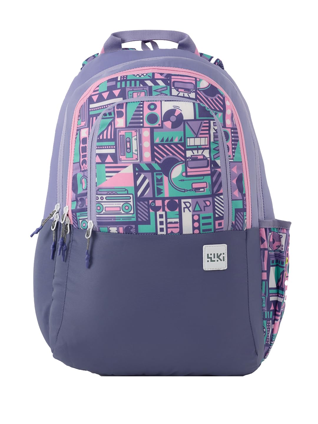 wildcraft Wiki 2 32L Laptop Backpack for Men & Women | Fits 15.6 inch Laptop | Padded Shoulder Straps, Multi Compartments, Anti-Theft Zippers | School & College Bag | Music Pattern Purple-picture-48