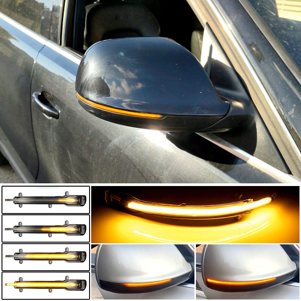 QKLsudua 2pcs Dynamic Sequential Blink LED Side Mirror Turn Signal Light Assembly Compatible with Au-di Q5 SQ5 8R 2010-2017, Q7 4L SQ7 2010-2015