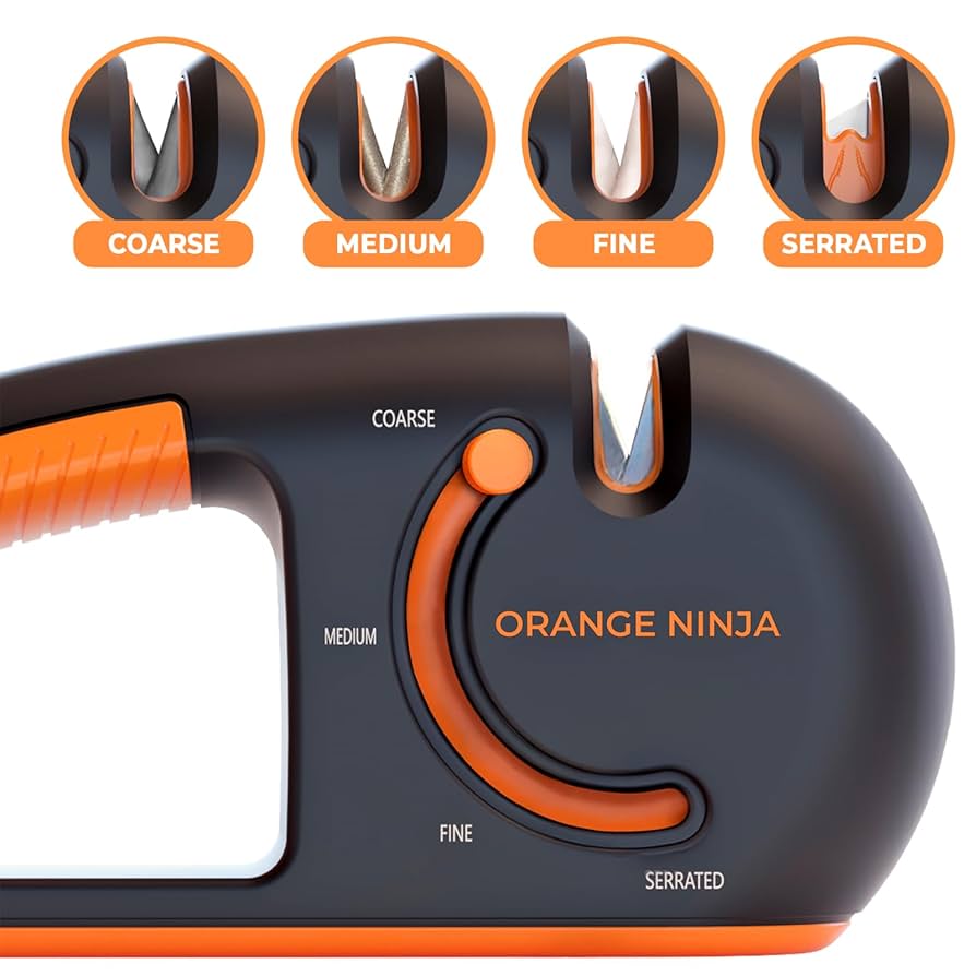 SHARP - kou  Amazon.com: Orange Ninja 4-Stage Knife Sharpener & Serrated