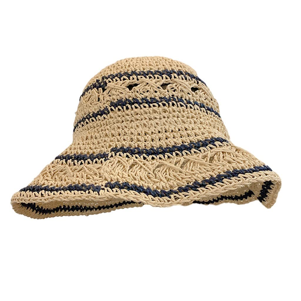 Chapeau de paille femme été pliable grand bord protection solaire et pare-soleil