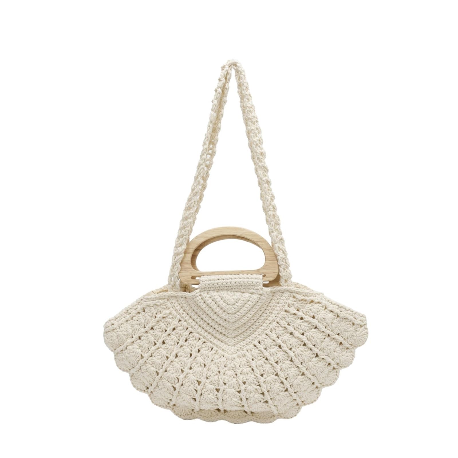 bolso mujer verano Bolso tejido de paja verano for mujer, bolso mano con asa superior madera, bandolera Retro bohemia