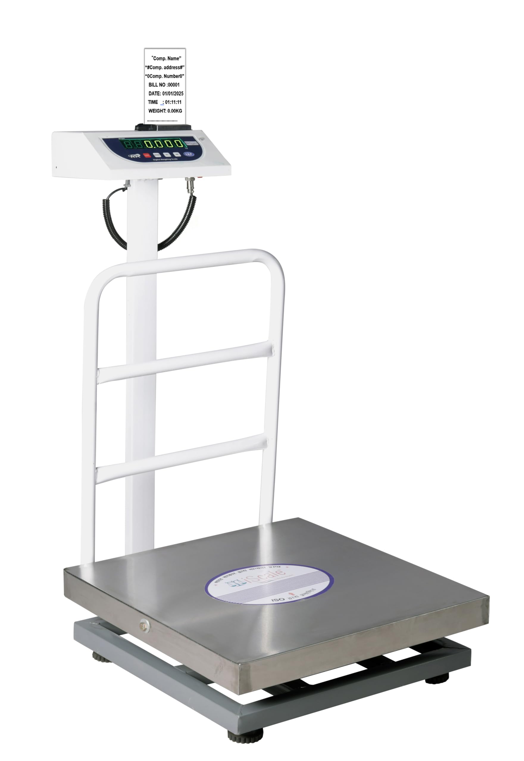 iScale P-200S: 200kg x 20g Commercial Scale with Weight Slip Printing by Built-in Thermal Printer, 500x500mm Stainless Steel Pan, Calibration Certificate Included-picture-29