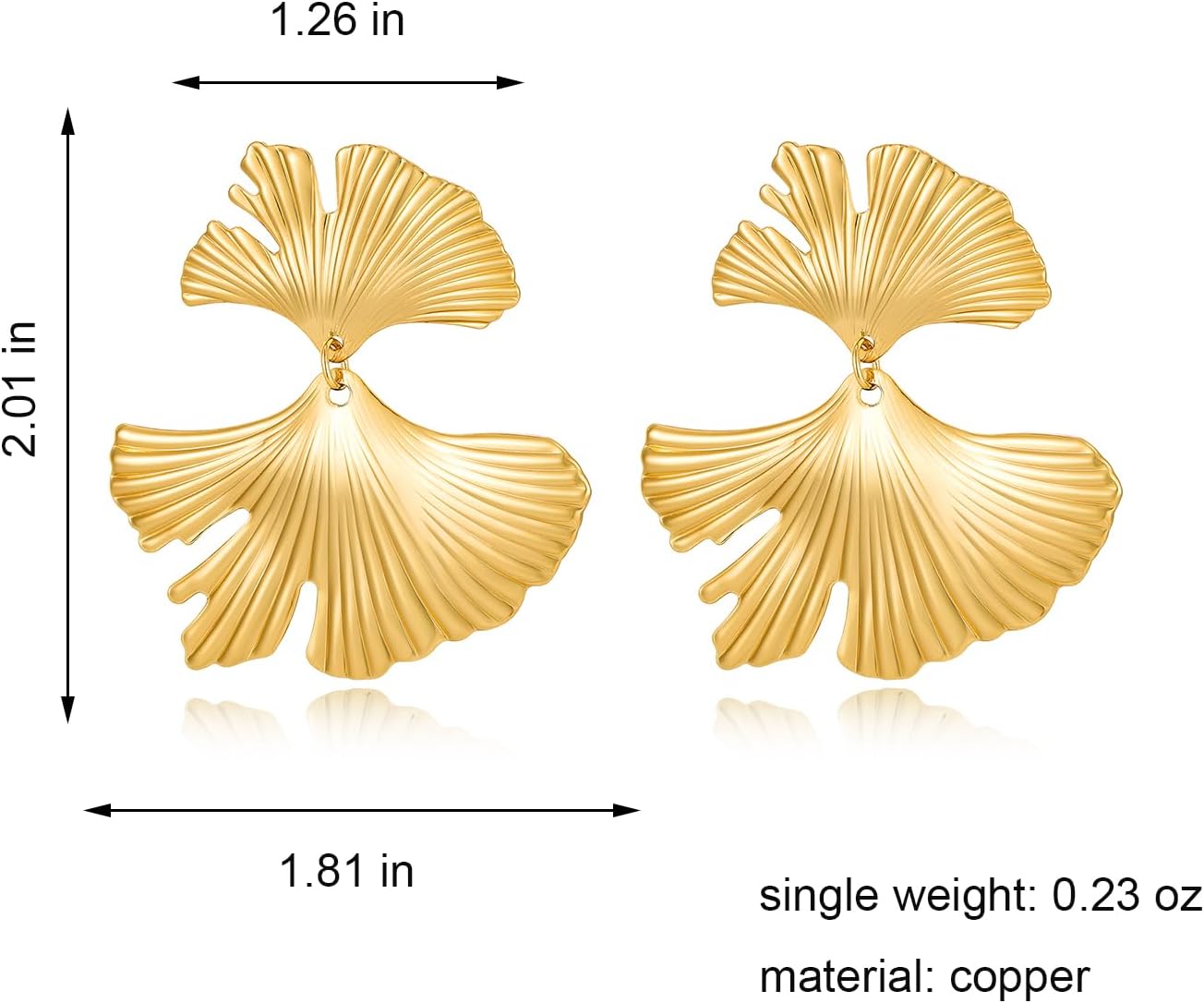 Gold/Silver Ginkgo Leaf Dangle Earrings for Women Statement Earrings Boho Plant Leaf Earrings Fashion Jewelry - Image 7