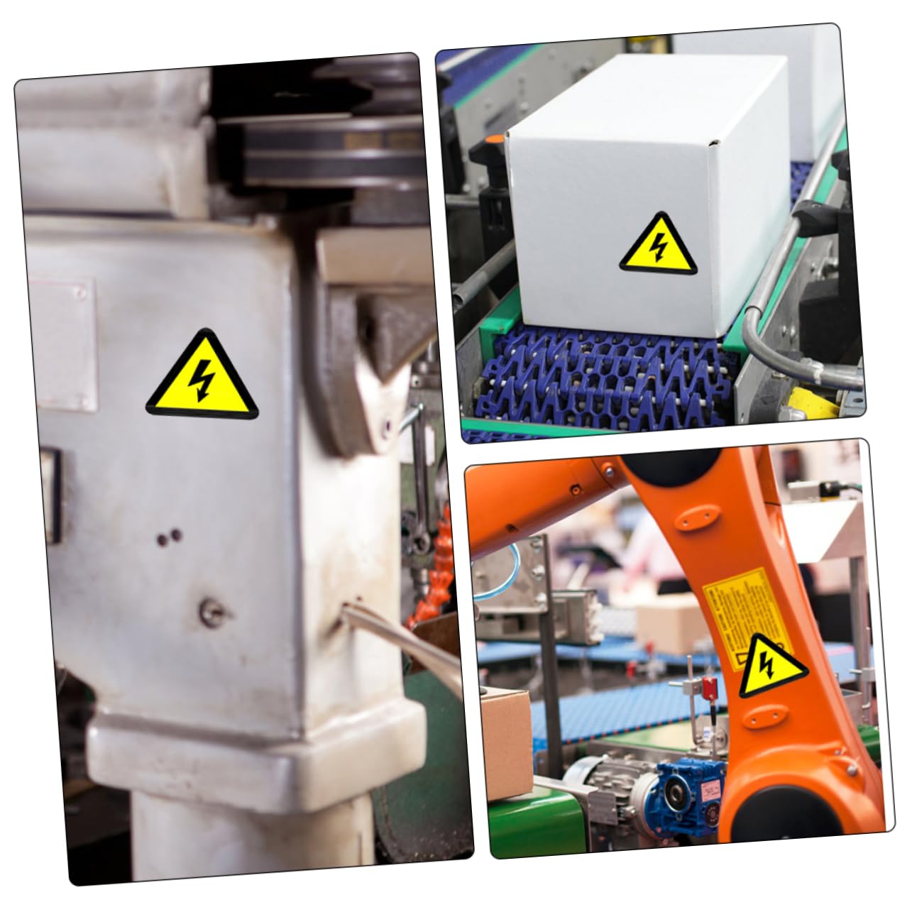 Autocollant Électrique D'avertissement 15pcs Jaune, Étiquette Adhésive | Panneaux pour Coffrets et Tableaux, Lot de 15 Pièces, Message D’alerte sans Texte