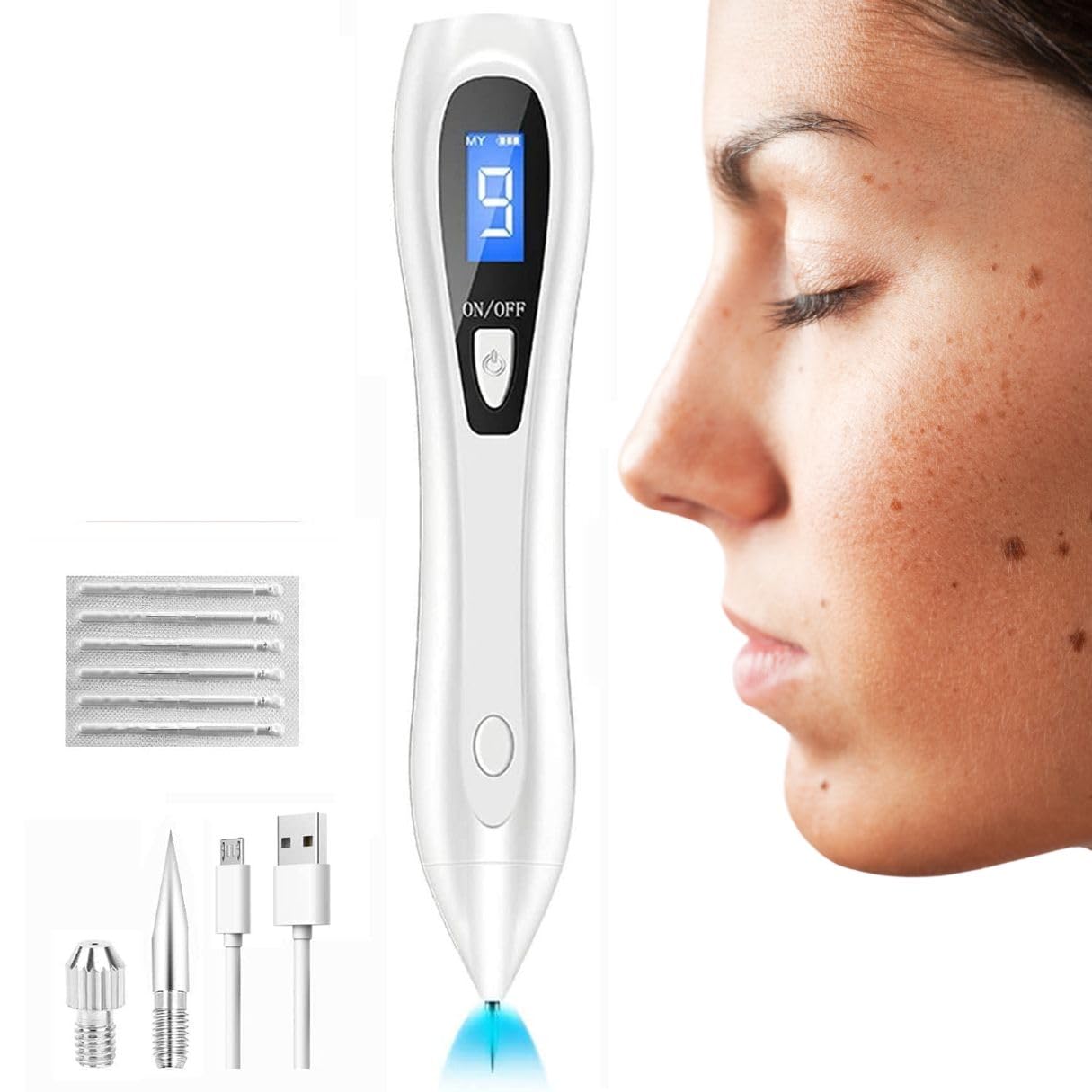 WynxCare Mole & Wart Remover | Painless Spot Pimple Freckle Skin Tag Remover Kit | Portable Plasma Laser Machine | Beauty Enhancer for Skin Care