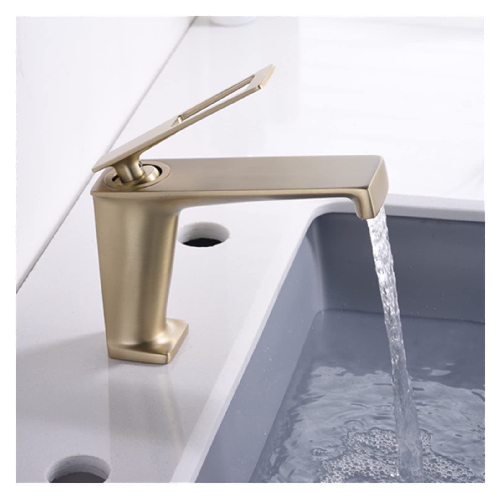 BHFPFZA Stainless Steel Kitchen Sink Mixer Faucet Swivel Single Lever Tap with Fittings for Bathroom Plating h Modern Design Easy Installat