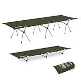 ArmyWild Folding Camping Cot&comma; Height Adjustable Ultralight Backpacking Cot&comma; Portable Camping Bed for Camping Hiking Travel Home
