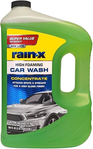 Rain-X 620191 - Lavado de autos espumoso, 100 fl oz. Fórmula concentrada de alta espuma para una mayor acción de limpieza, levanta de forma segura