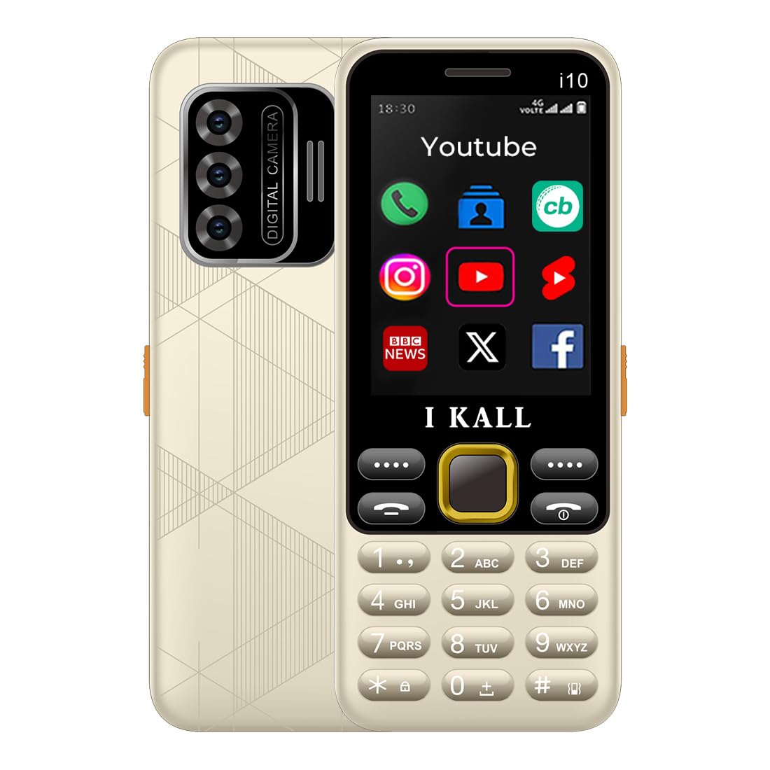 IKALL I10 4G Keypad Mobile Phone | 2.8" Display, Dual SIM, 3.5mm Jack | Loud Speaker, Supporting FB, Utube, Insta | Multim... - Review, Price and Buying Guide
