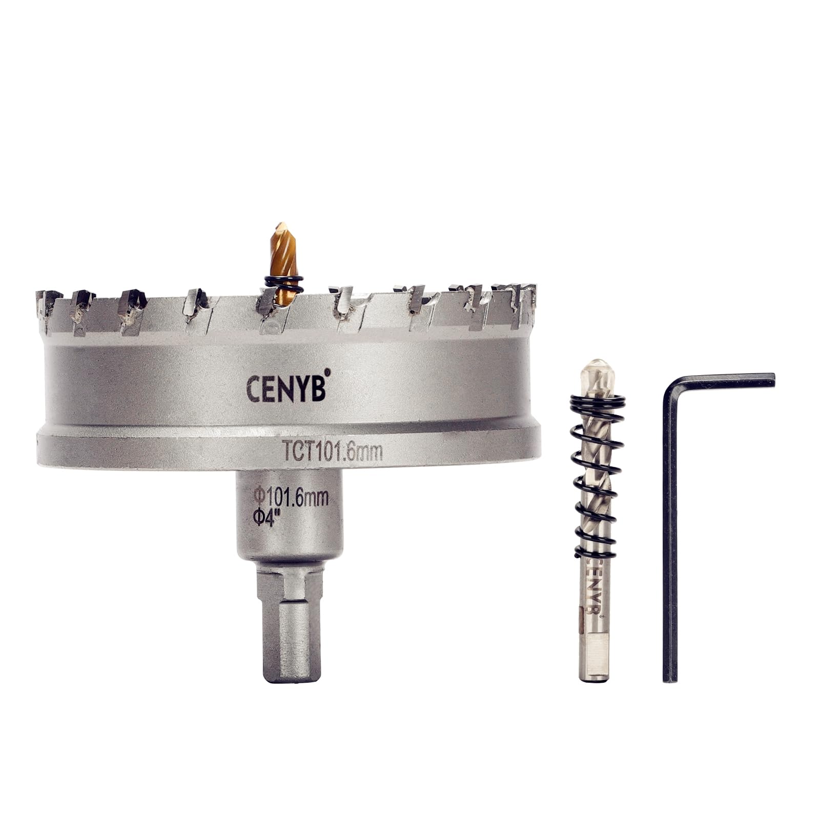 2-1/8" (54mm) Tungsten Carbide Tipped Hole Saw with 2Pcs Titanium-Plated Pilot Drill Bits for Metal, Steel, Iron, Wood, Plastic — view 31