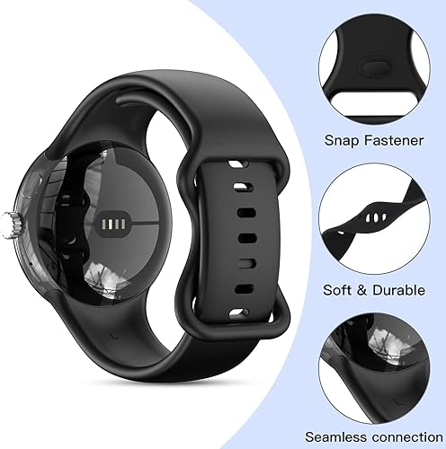 Miniatura 20 de Paquete de 5 bandas de reloj compatibles con Google Pixel 2/Pixel 3/Pixel 4 de 41mm para mujeres y hombres, correa de reemplazo deportiva duradera