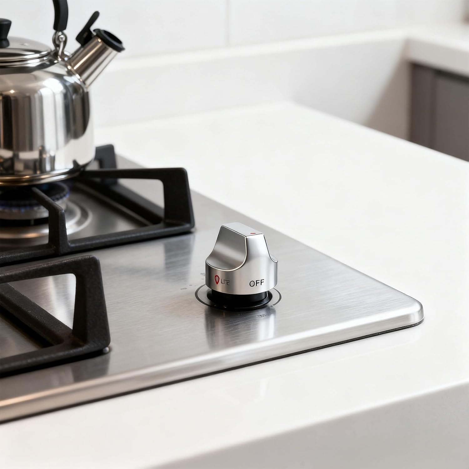 Set of 2 Metal Stove Control Handle Replacement Part Easy Installtion Repairing Knob Suitable for Various Models Ergonomic Knob