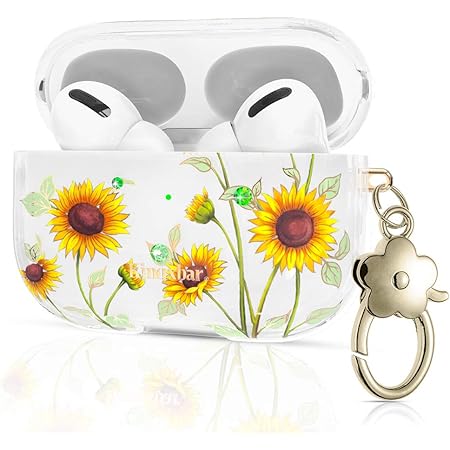 Amazon Queenxbar 3 In 1 Airpods Pro保護カバー カワイイ花柄のケース 黒いデイジーケース キラキラのスワロフスキー水晶 Apple Airpods Proの花型キーホルダー付き 充電ランプが表示可能 Kingxbar イヤホン ヘッドホンケース