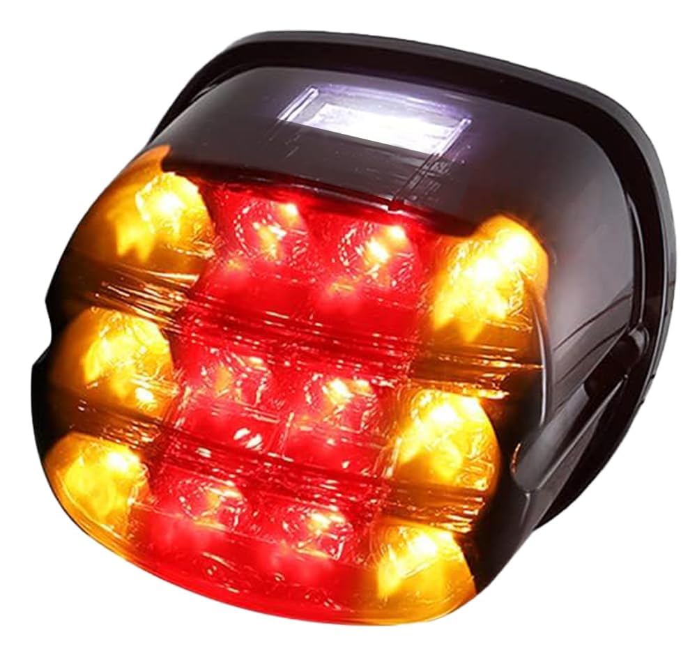 Black Yellow turn signal LED Tail Light Upgrade HD Tail Lights Assemblies for Harley Dyna Road King Electra Glide Street Bob Touring, harley davidson parts led lights for motorcycles