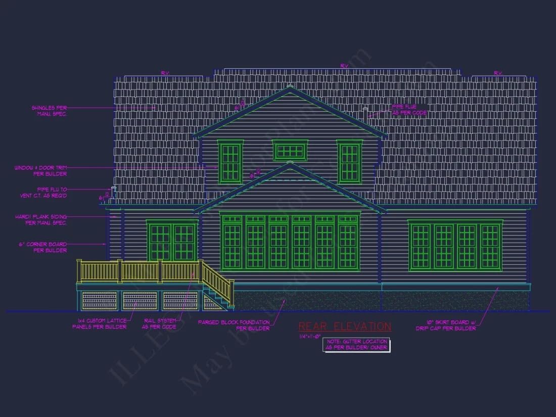 10-1343 HOUSE PLAN - Elegant House Plan with CAD Designs and Floor Blueprint