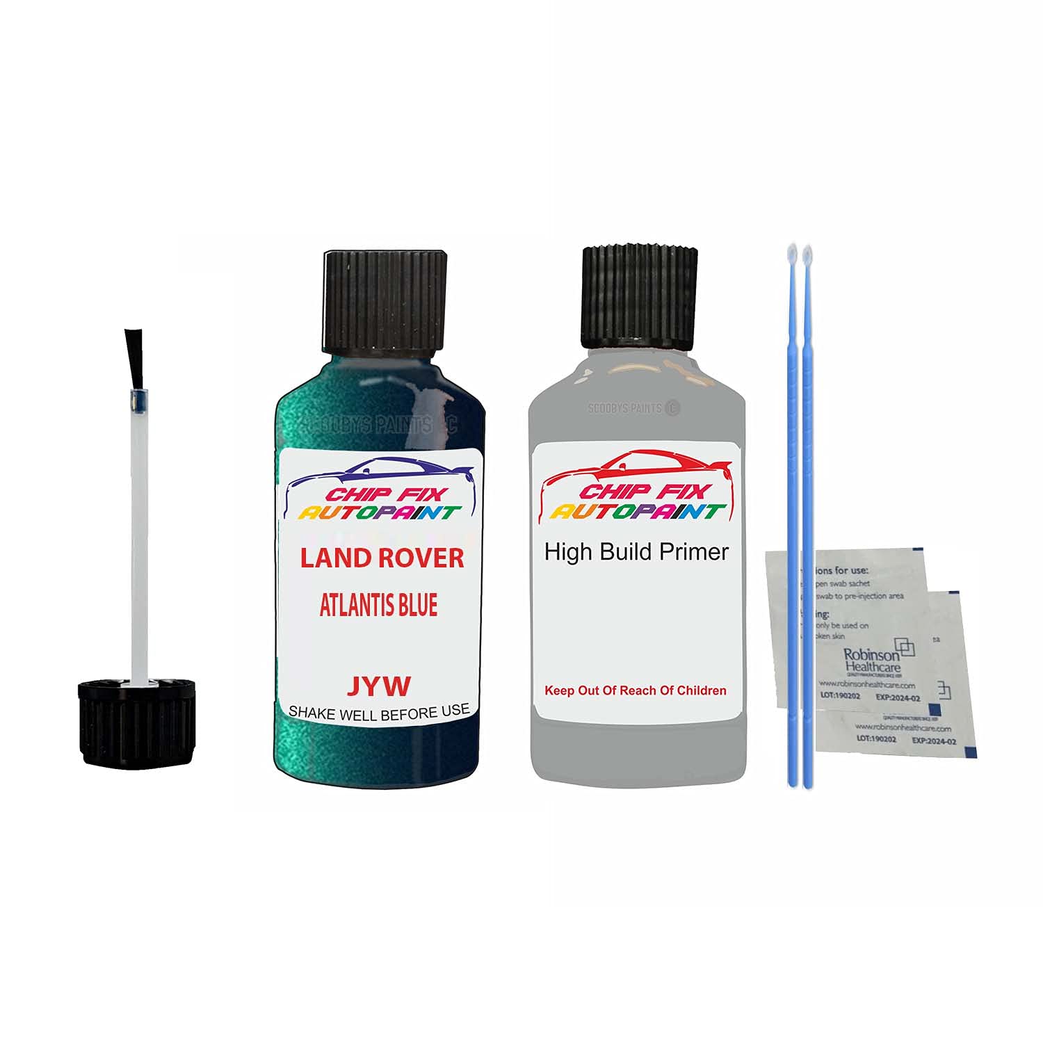 Scoobys Paints Back In The Mix Atlantis Blue Compatible With Land Rover Touch Up Paint Scratch Stone Chip Primer Undercoat Repair Kit Code: Jyw
