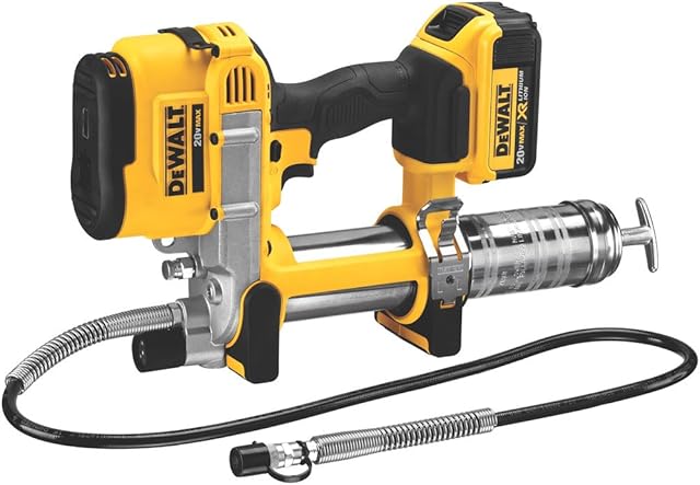 DEWALT 20V MAX Grease Gun Kit, Cordless, 42 Long Hose, 10,000 PSI, Variable Speed Triggers, Battery and Charger Included (DCGG571M1)