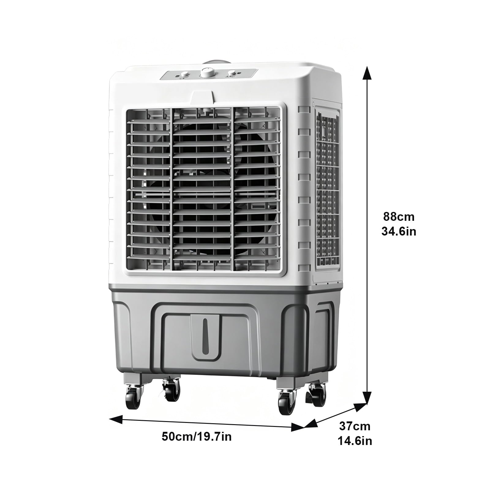Climatizador Evaporativo Portátil, Aire Acondicionado Portátil Sin Tubo con Oscilación 120°, Ventilador de Refrigeración para Hogar, Oficina, Taller, Garaje