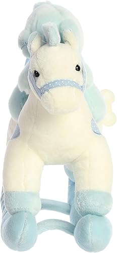 Miniatura 5 de ebba Musicales melodiosos! Baby Boy Rocking Horse - Animal de peluche para bebé, entretenimiento musical, juego atractivo, color azul, 12 pulgadas