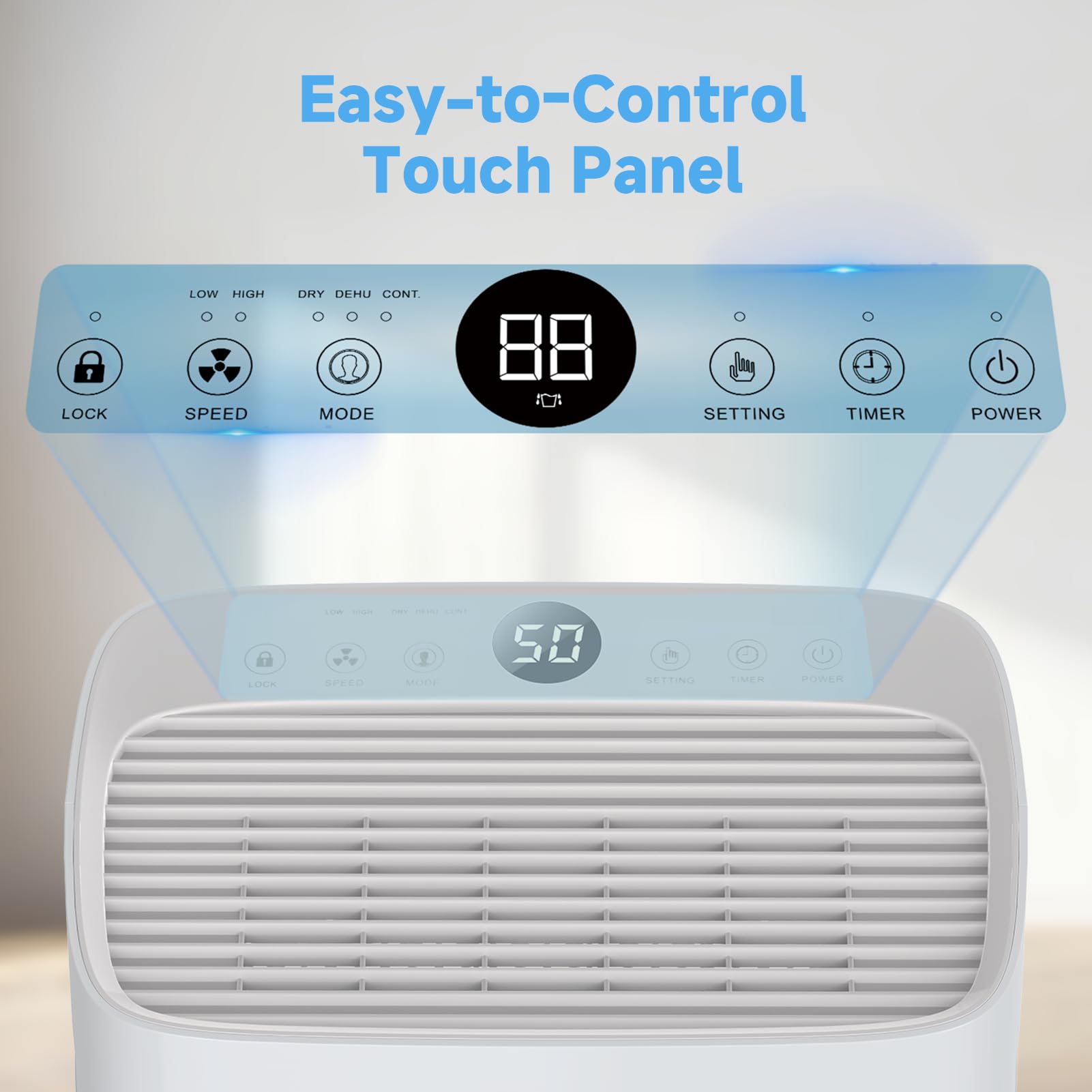 LEENON Deumidificatore 25L/24H, Deumidificatores Casa con Modalità dryer, Timer, Doppio drenaggio, Compressore, 125 m³/50 m², Deumidificatore Portatile per Bagno, Camera da Letto, Cantina