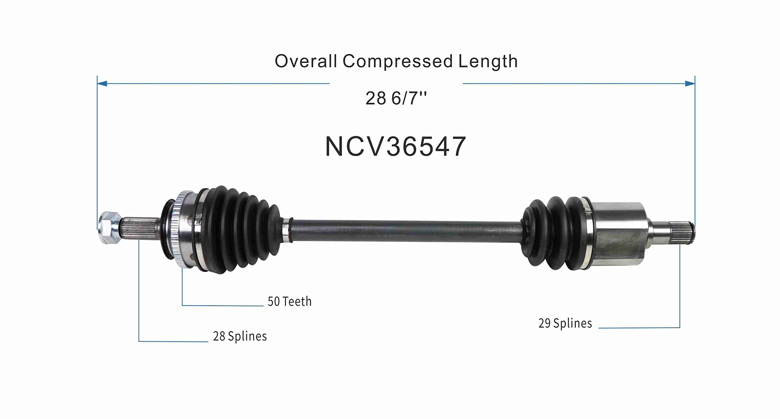 コジャント　M10 VBW CXWL Front Left Side CV Axle Assembly for Infiniti G37 09-13 G35