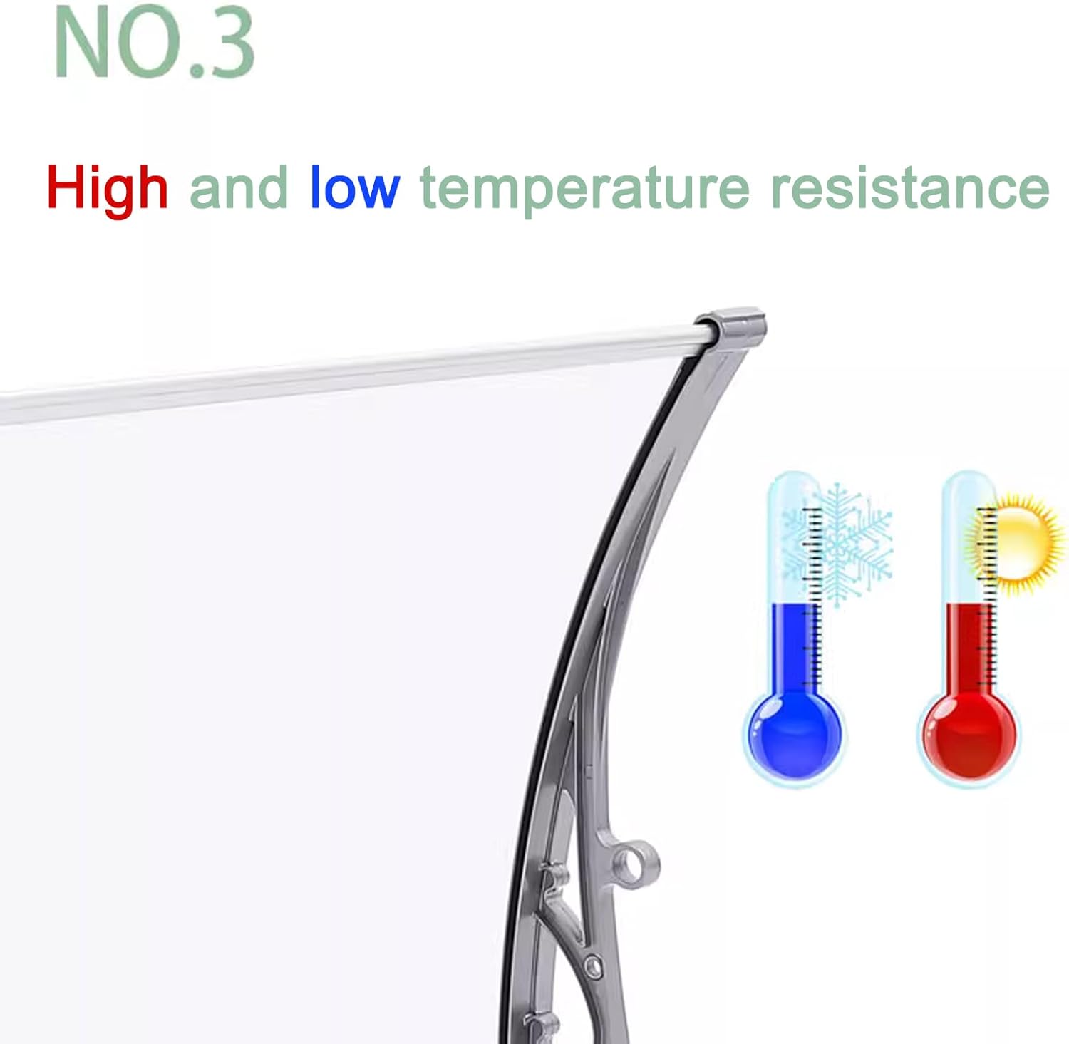 Aluminum Alloy Front Door Canopy Outdoor Awning,Porch Canopy,Silent Transparent Polycarbonate Cover,Window Rain Shelter Cover,Balcony Awning Window Awning,for Garden Entrance (60x100cm/24 x3