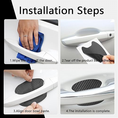 Miniatura 5 de 4 protectores de arañazos para manijas de puerta de automóvil, películas protectoras para manijas de puerta de automóvil, calcomanías para manijas