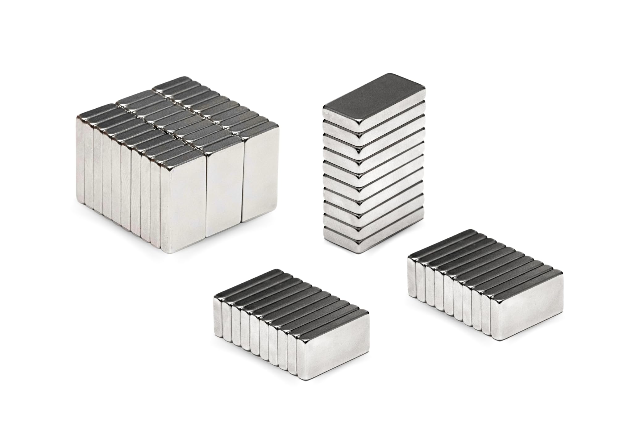 ITALFITMAGNETI | 60 pezzi - Blocchetti Magnetici Neodimio Forza 3,30 Kg - Lunghezza 20 mm x Larghezza 10 mm x Spessore 3 mmmm Set 60pz