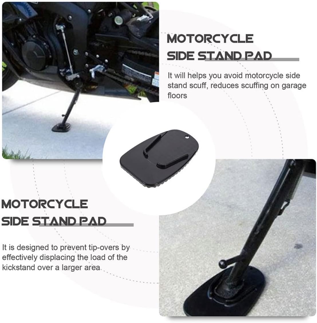 8pcs Motorcycle Kickstand Pad Wear-resistant Kickstand Cushions for Enhanced Stability Portable Motorcycle Side Stand Pads for Tip-over Prevention