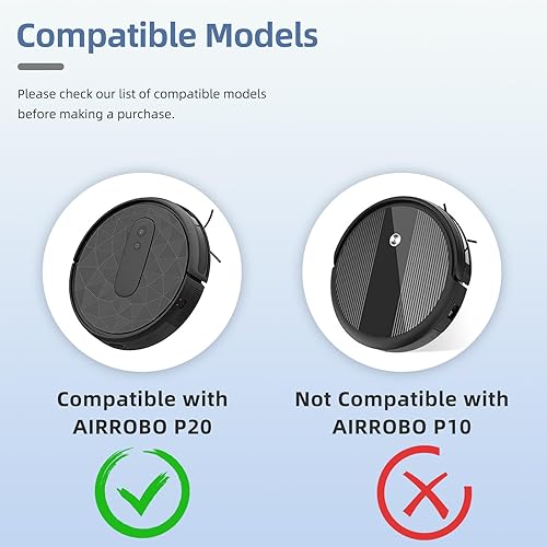 Miniatura 5 de Piezas de repuesto compatibles con AIRROBO P20 Robot Partes de repuesto Accesorios 1 Cepillo principal 6 Filtro HEPA 6 Cepillos laterales