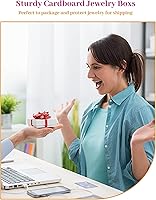 Vista 13 de MESHA Brown Jewelry Gift Boxes with Lids 10 PC, 6x5x1 Cotton Filled Jewelry Boxes, Necklace Gift Box, Bracelet Gift Box, Earring Box, Bulk Jewelry